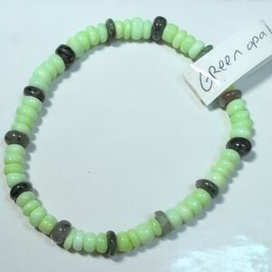 Green Opal And Emerald Stretch Bracelet